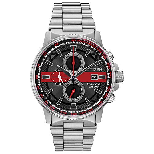 腕時計 シチズン 逆輸入 Citizen Men's Thin Red Line Watch Chronograph 200M WR Eco Drive CA0299-57E
