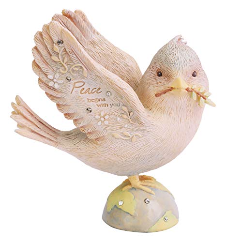 エネスコ Enesco 置物 インテリア Enesco Foundations Peace Bird Inspirational Figurine, 4.72 Inch, Mu