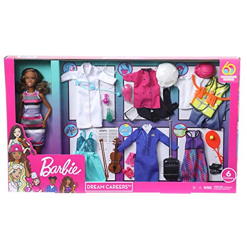 バービー バービー人形 Barbie Dream Careers Doll Set - 6 Career Outfits (African American)