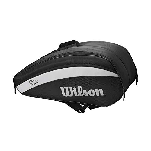 テニス バッグ ラケットバッグ Wilson RF Team 12 Pack Racquet Bag (Black/White)