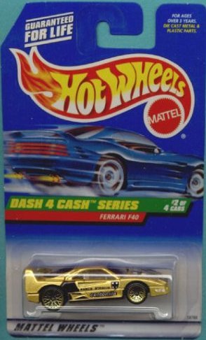 ホットウィール マテル ミニカー Dash 4 Cash #2 Ferrari F40#722 Hot Wheels 1:64 Scale Collectible