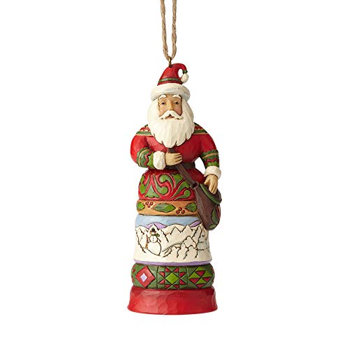 エネスコ Enesco 置物 インテリア Jim Shore Heartwood Santa with Satchel Ornament 6002738