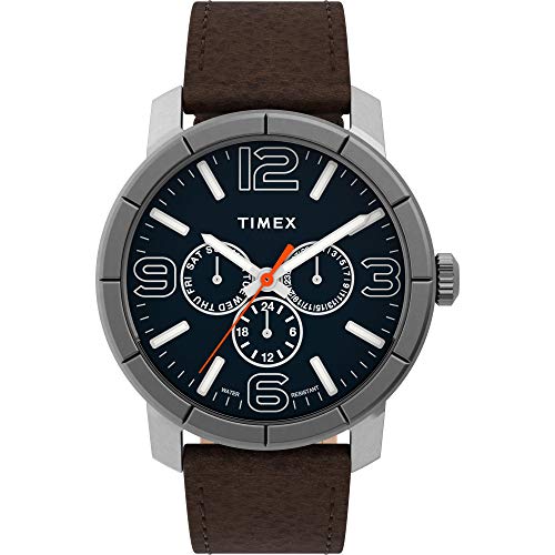 腕時計 タイメックス メンズ Timex Men's TW2U15300 Mod 44 Multifunction Brown/Blue Leather Strap Wat