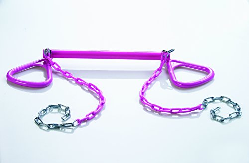 ジャングルジム ブランコ 屋内・屋外遊び Ultimate Trapeze Bar with Rings Pink Compatible w
