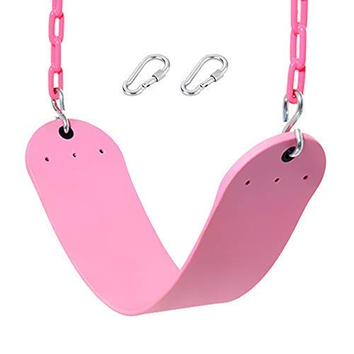 ジャングルジム ブランコ 屋内・屋外遊び Pink Swing Seat - Heavy Duty Chain Plastic Coated - P