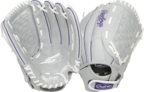 グローブ 内野手用ミット ローリングス Rawlings girls 12.5 inch Softball Glove, Purple/Grey/Whi