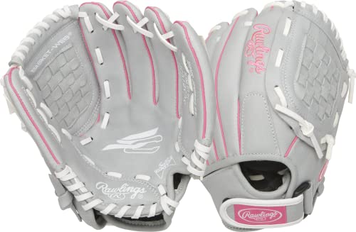 グローブ 内野手用ミット ローリングス Rawlings girls 10.5 inch Softball Glove, Pink/Grey/White