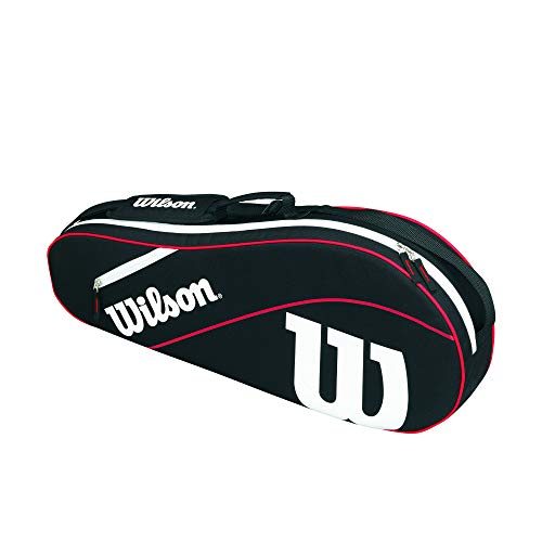 テニス バッグ ラケットバッグ Wilson Advantage III Triple Tennis Racket Bag - Black/White/Red, Hol