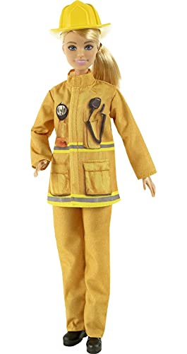 バービー バービー人形 Barbie Careers Doll & Playset, Firefighter Playset with Blonde Fashion Doll, 1