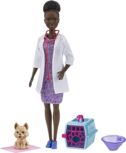 バービー バービー人形 Barbie Careers Doll & Playset, Pet Vet Theme with Brunette Fashion Doll, 1 Pup