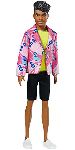 バービー バービー人形 ケン Barbie Ken 60th Anniversary Doll 3 in Throwback Rocker Look with Neon T