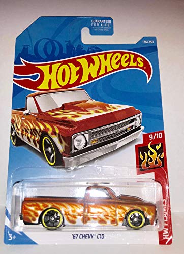 ホットウィール マテル ミニカー Hot Wheels 2019 HW 67 Chevy C10 Truck with Flames 176/250- 9/10