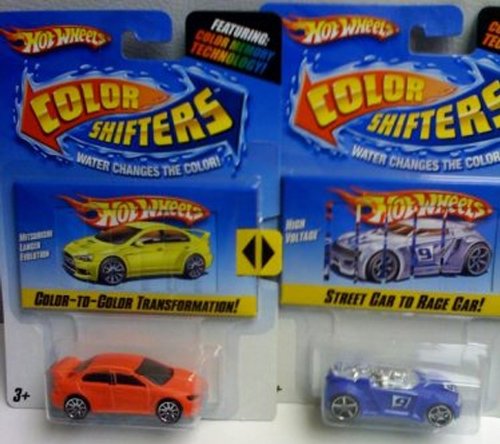 ホットウィール マテル ミニカー Hot Wheels Color Shifters Cars - 2 Packs - High Voltage and Mitsu