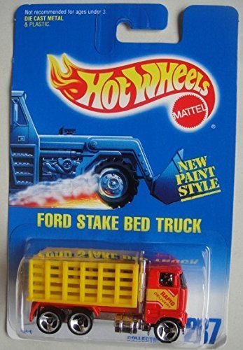 ホットウィール マテル ミニカー Hot Wheels RED/Yellow Ford Stake ED Truck #237 3 Spoke
