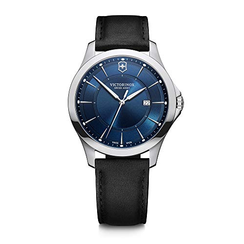 腕時計 ビクトリノックス スイス Victorinox Alliance ?40, Blue Dial, Silver Bezel, Black Leather