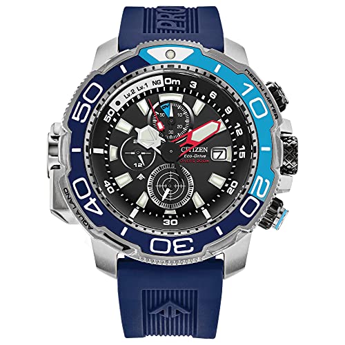 腕時計 シチズン 逆輸入 Citizen Men's Eco-Drive Promaster Aqualand Chronograph Watch, Blue Polyuretha