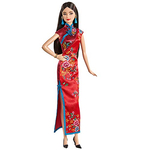 バービー バービー人形 Barbie Signature Lunar New Year Doll (12-inch Brunette) Wearing Red Satin Cheo