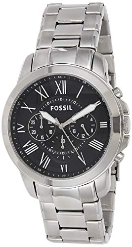 腕時計 フォッシル メンズ Fossil Men's Grant Quartz Stainless Steel Chronograph Watch, Color: Silver