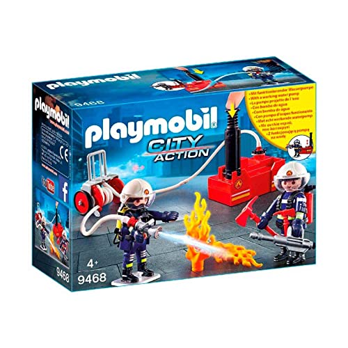 プレイモービル ブロック 組み立て Playmobil Firefighters with Water Pump