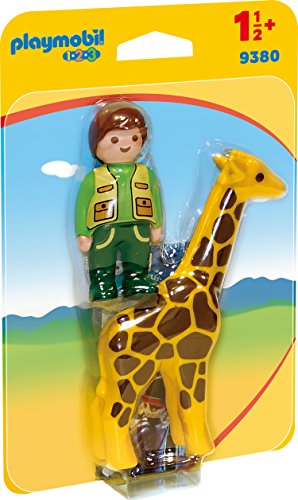 プレイモービル ブロック 組み立て Playmobil 9380 1.2.3 Zookeeper with Giraffe, Fun Imaginative R