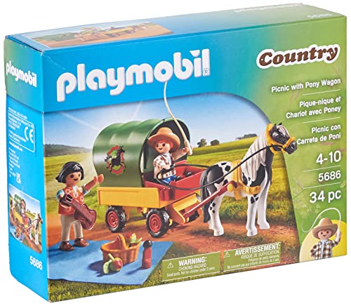 プレイモービル ブロック 組み立て Playmobil Picnic with Pony Wagon Playset