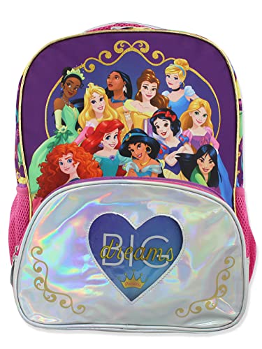 ディズニープリンセス Disney Princess Girl's 16 Inch School Backpack Bag (One Size, Purple/Pink)