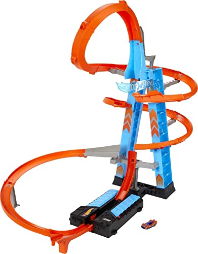ホットウィール マテル ミニカー Hot Wheels Toy Car Track Set Sky Crash Tower, More Than 2.5-ft Ta