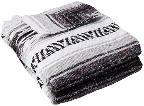 ヨガマット フィットネス YogaDirect Deluxe Mexican Yoga Blanket, Gray, 76-Inch x 57-Inch