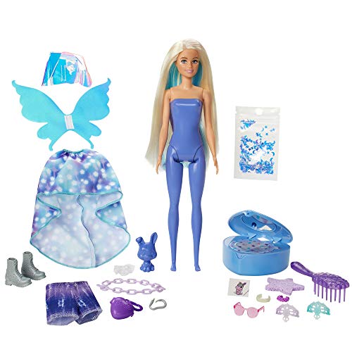 バービー バービー人形 Barbie Color Reveal Peel Doll Set with 25 Surprises, Fairy Fantasy Fashion Tra