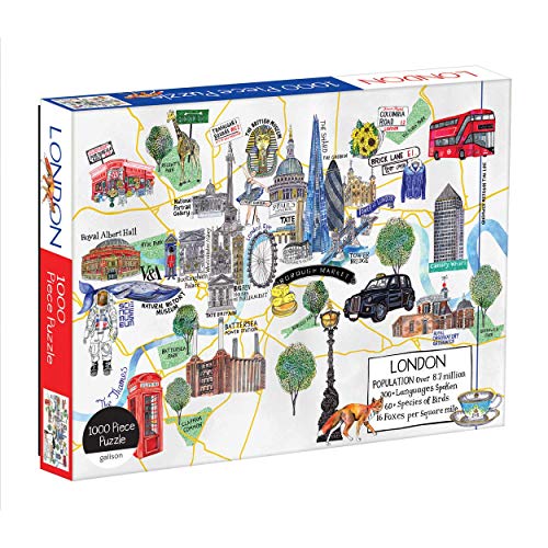ジグソーパズル 海外製 アメリカ Galison London Map 1000 Piece Puzzle, Multicolor