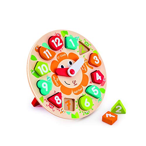 ジグソーパズル 海外製 アメリカ Hape Chunky Clock Puzzle Game, Multicolor, 9.65'' x 1.38''