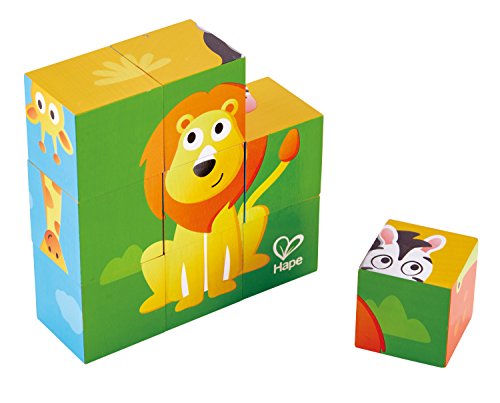 ジグソーパズル 海外製 アメリカ Hape Jungle Animal Block Puzzle Game, Multicolor, 5'' x 2''