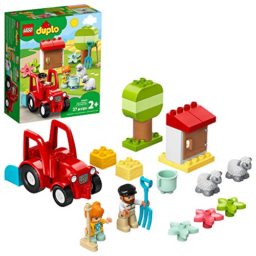レゴ デュプロ LEGO DUPLO Town Farm Tractor & Animal Care 10950 Creative Playset for Toddlers with a Toy