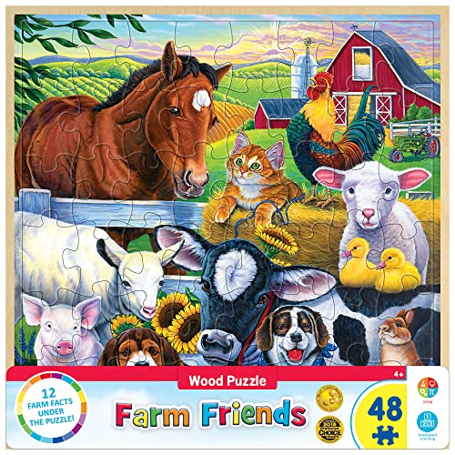 ジグソーパズル 海外製 アメリカ Masterpieces 48 Piece Fun Facts Jigsaw Puzzle for Kids - Farm Fri