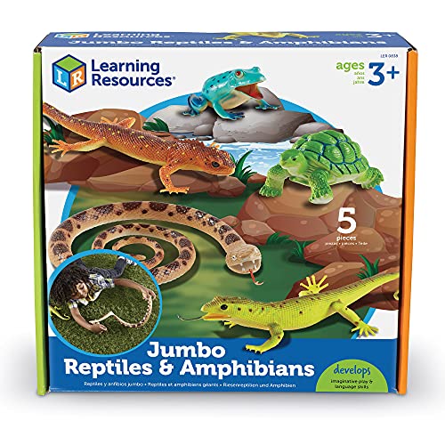 知育玩具 パズル ブロック Learning Resources Jumbo Reptiles & Amphibians, Tortoise, Gecko, Snake, Ig