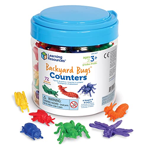 知育玩具 パズル ブロック Learning Resources Backyard Bugs Counters - 72 Pieces, Ages 3+ Counting an