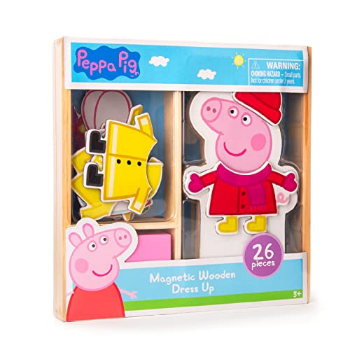 Peppa Pig ペッパピッグ アメリカ直輸入 Peppa Pig Magnetic Wood Dress Up Doll. Includes 26 Colorful