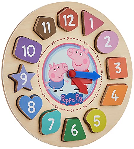 Peppa Pig ペッパピッグ アメリカ直輸入 Peppa Pig Shape Sorter Clock Puzzle for 36 months to 48 mon