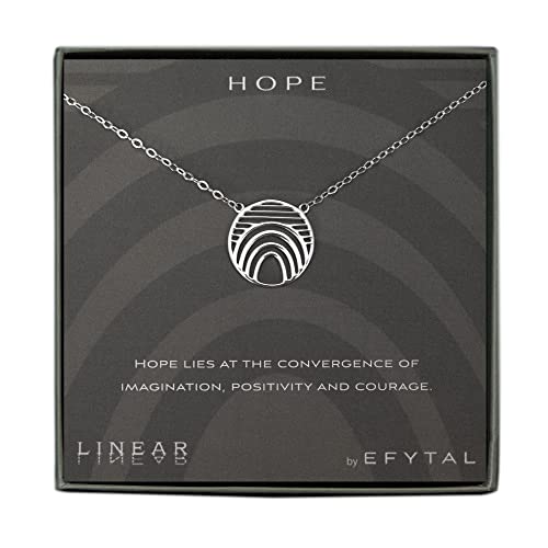 EFYTAL アクセサリー ブランド EFYTAL Inspirational Gifts, 925 Sterling Silver Hope Linear Necklace, G