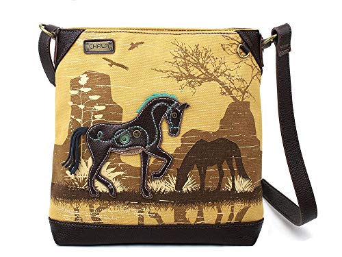 chala バッグ パッチ Chala Handbags Safari Horse Canvas Crossbody Bag Purse, Horse Lover (Brown)