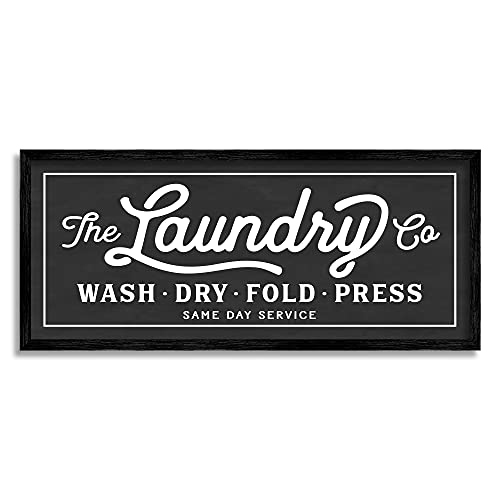 壁飾り インテリア タペストリー Stupell Industries Vintage Laundry Sign Cursive Typography Black