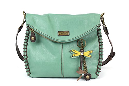 chala バッグ パッチ Chala Charming Crossbody Bag With Flap Top Flap and Zipper Teal Cross-Body Purse o
