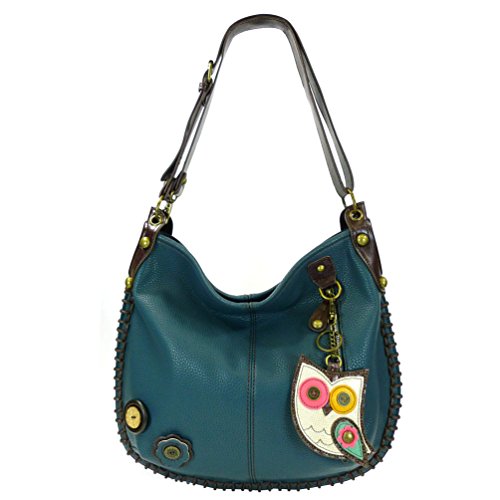 chala バッグ パッチ Charming Hobo/Xbody with Adjustable Strap, Navy Blue-Owl II, 16.5 x 0.5 x 13 in