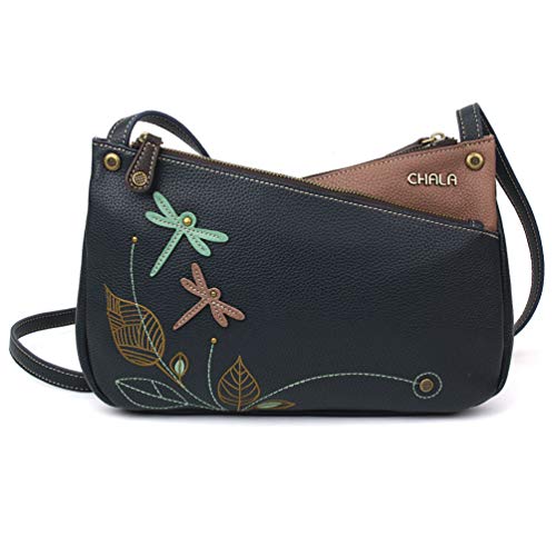 chala バッグ パッチ CHALA Criss Crossbody Shoulder Bag with Adjustable Strap - Dragonfly - navy