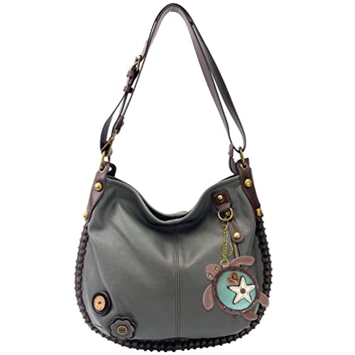 chala バッグ パッチ CHALA Handbag Charming Cross-body or Shoulder Convertible Large Hobo Bag - Grey (Sea