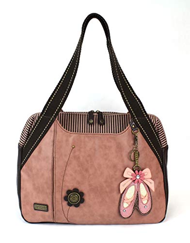 chala バッグ パッチ Chala Handbags Dust Rose Shoulder Purse Tote Bag with Key Fob/Coin Purse - Dusty Ros