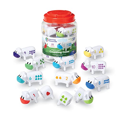 知育玩具 パズル ブロック Learning Resources Snap-n-Learn Counting Cows Toy Set,Develops Color Recog