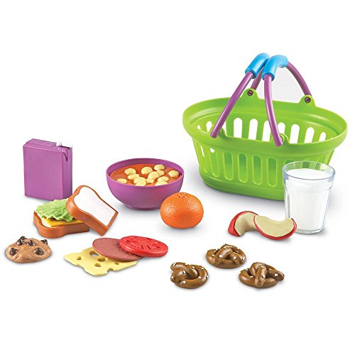 知育玩具 パズル ブロック Learning Resources New Sprouts Lunch Basket, Pretend Play Food, 18 Piece S