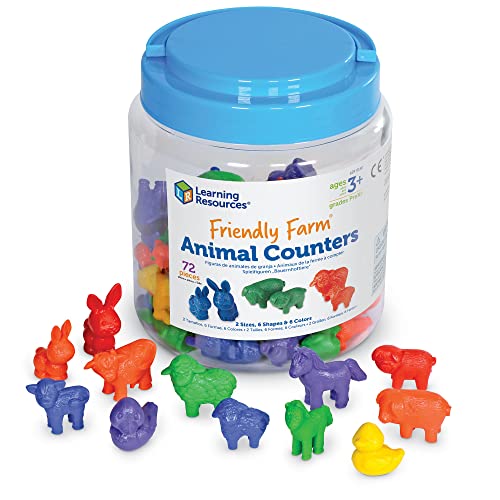 知育玩具 パズル ブロック Learning Resources Friendly Farm Animal Counters - 72 Pieces, Ages 3+ Todd