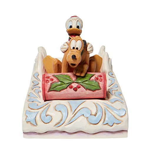 エネスコ Enesco 置物 インテリア Enesco Disney Traditions by Jim Shore Donald Duck and Pluto Sleddin